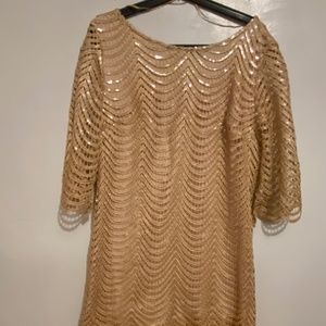 Sequin nude dress